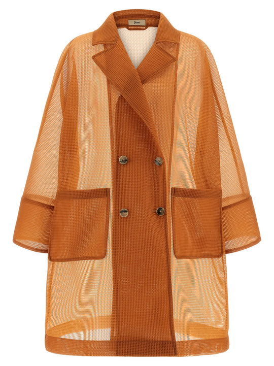 See-Through Coat Coats And Trench Coats Orange