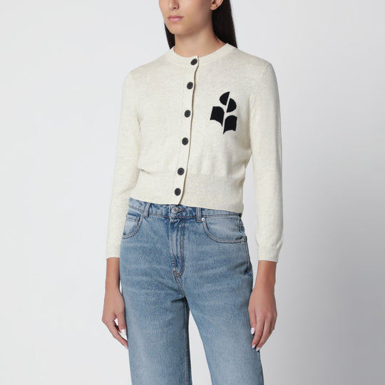 Newton Light Grey Cardigan In Cotton And Wool