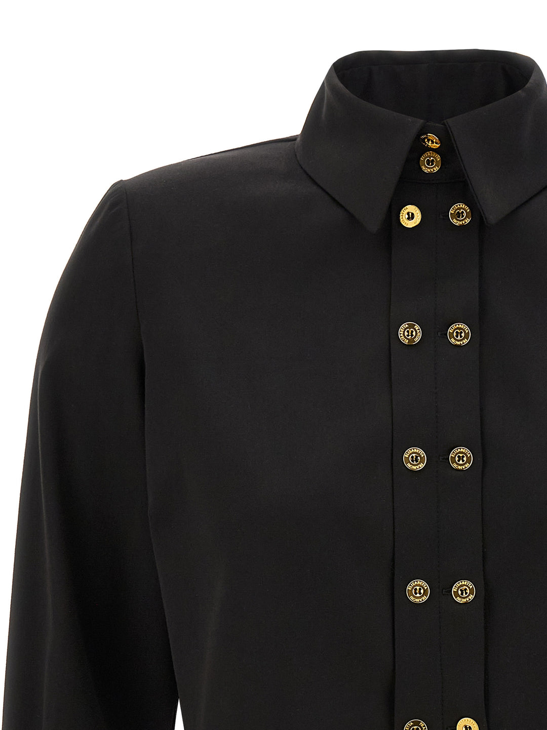 Elisabetta Franchi Cropped Shirt Shirt and Blouse - Black | 075045a0528917575993661342c47e2542567785