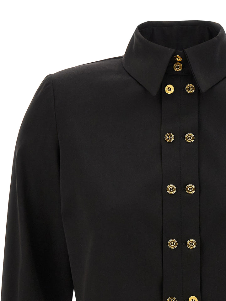 Elisabetta Franchi Cropped Shirt Shirt and Blouse - Black | 075045a0528917575993661342c47e2542567785
