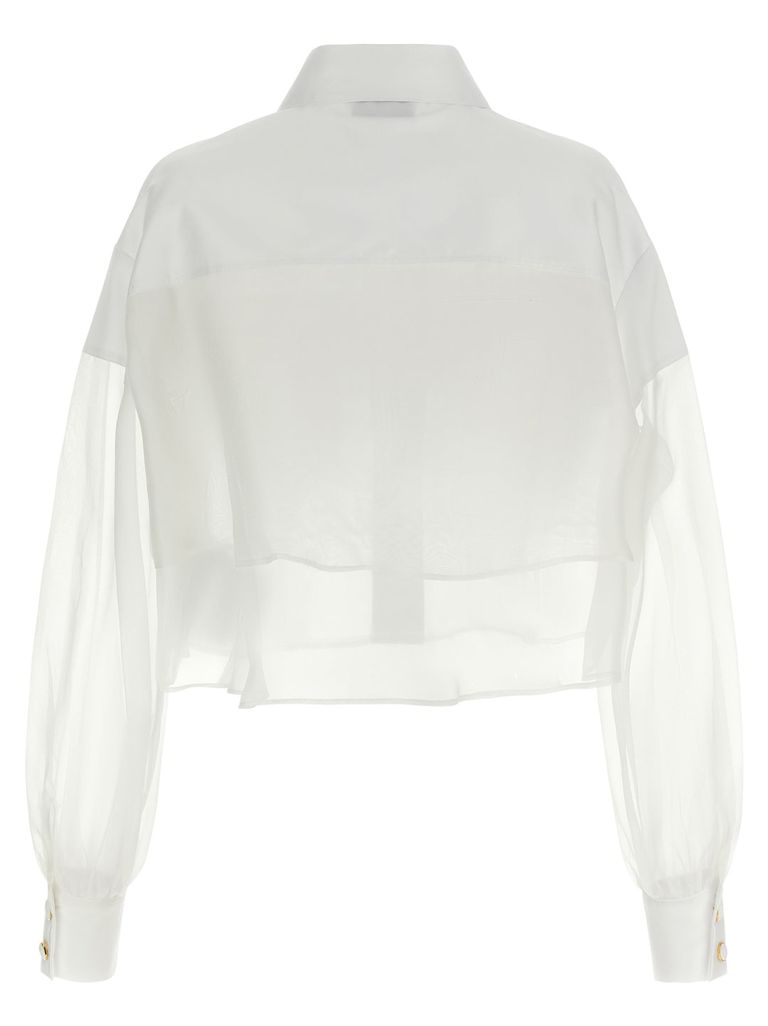 Elisabetta Franchi Organza Shirt Shirt and Blouse - White | cb8ae8e87bd5aaa336450fdd78e03143eeedefc8