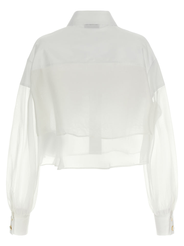 Elisabetta Franchi Organza Shirt Shirt and Blouse - White | cb8ae8e87bd5aaa336450fdd78e03143eeedefc8