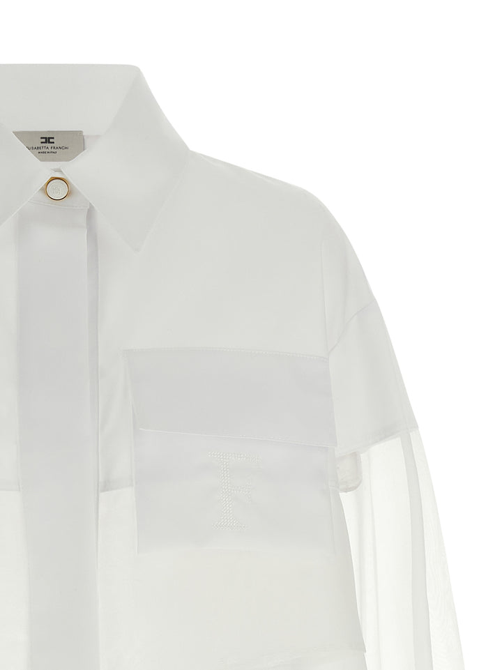 Elisabetta Franchi Organza Shirt Shirt and Blouse - White | 185590ad83c3bb183c0402d21e9956708a1187fb