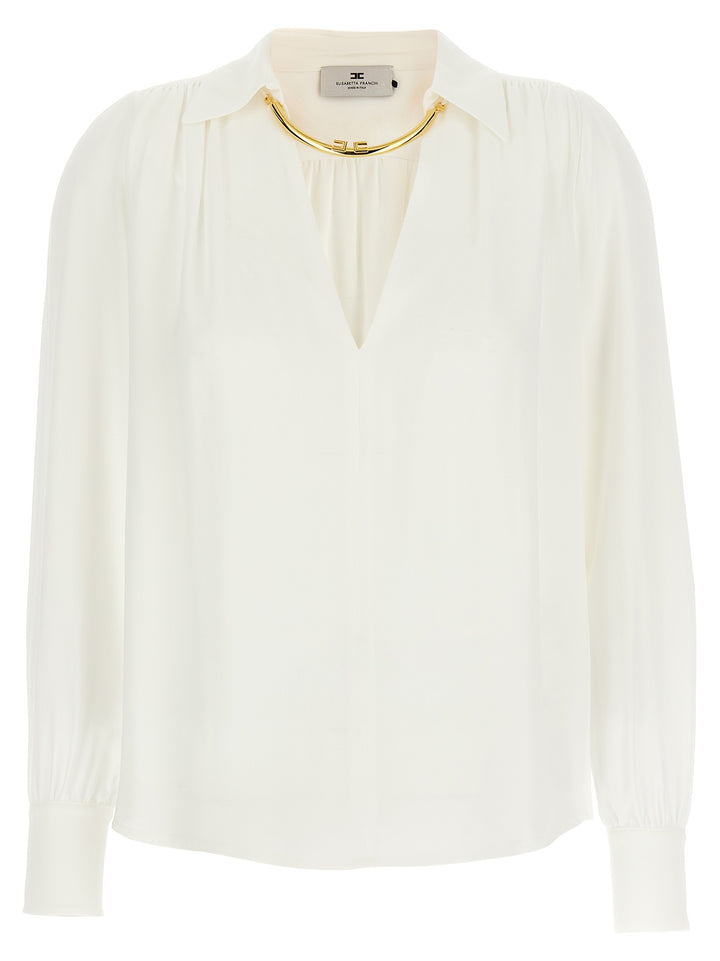 Elisabetta Franchi Necklace Shirt Shirt and Blouse - White | 7ea2522b771402ee9e43e498e63766e02a487622