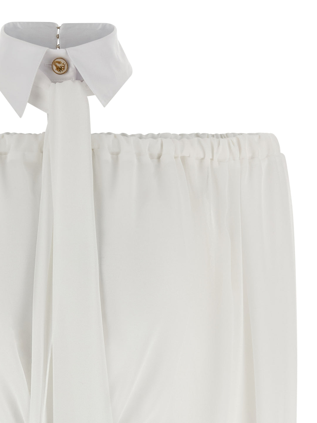 Elisabetta Franchi Shirt Collar Blouse Shirt and Blouse - White | 70e17abb8f059eea8c7d39a2ae0e7d53aab1774d