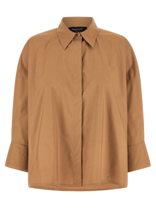 Diamond Thread Shirt Shirt And Blouse Brown