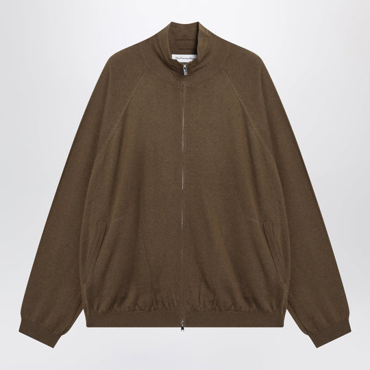 Baxe Knit Sports Jacket In Wool Blend Brown