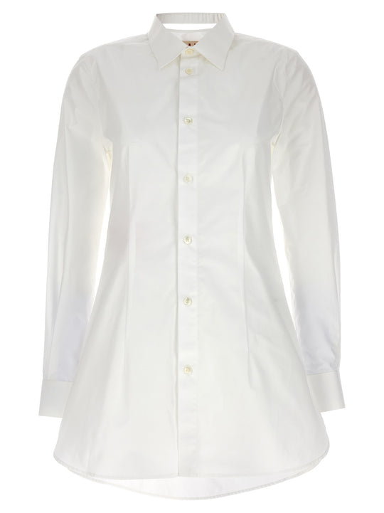 Cut-Out Collar Shirt Shirt And Blouse White