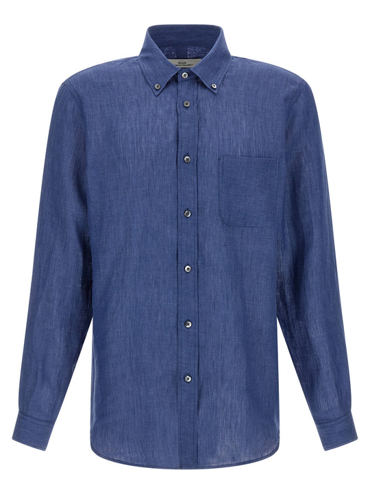 Linen Shirt Shirt And Blouse Blue