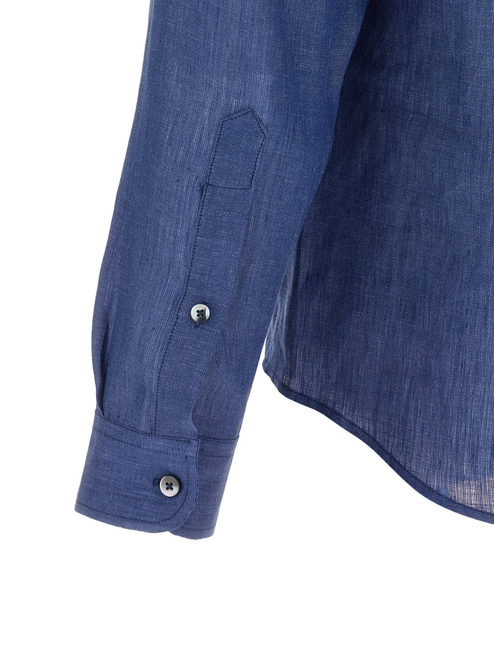Riviera Project Linen Shirt Shirt and Blouse - Blue | 764ddd6b6b94355c42e1af97da8e5c0da0499f82