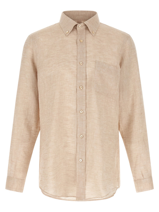Linen Shirt Shirt And Blouse Beige