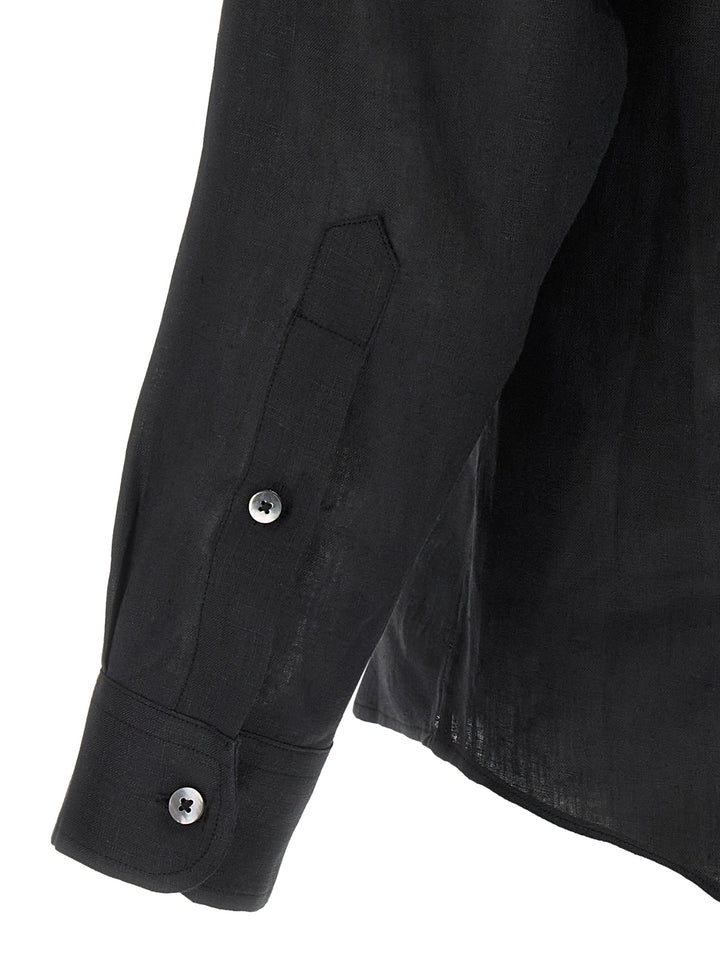 Riviera Project Linen Shirt Shirt and Blouse - Black | 0f9d8412f85364b100eae133e119ba6b6d3fe2af