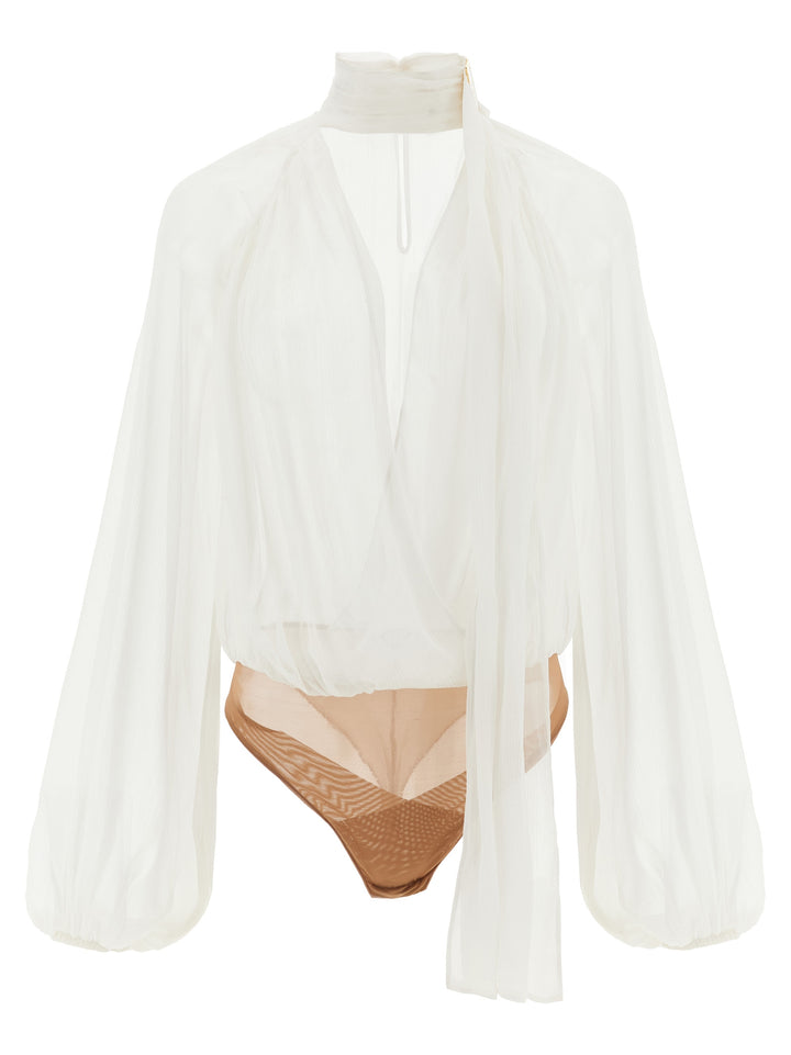 Elisabetta Franchi Body Crêponne Tops - White | 257a8df26b22914e5047ca20961ec276b5f92546