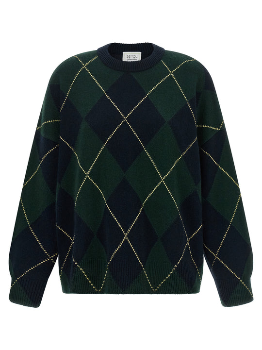 Diamond-Shaped Crew Neck Sweater Sweaters And Cardigans Multicolor