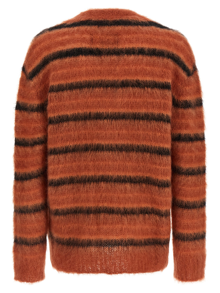 Marni Brushed Striped Cardigan Sweaters and Cardigans - Orange | 100ba93cace7b9c26c37169d50f3ded17b9e8c36