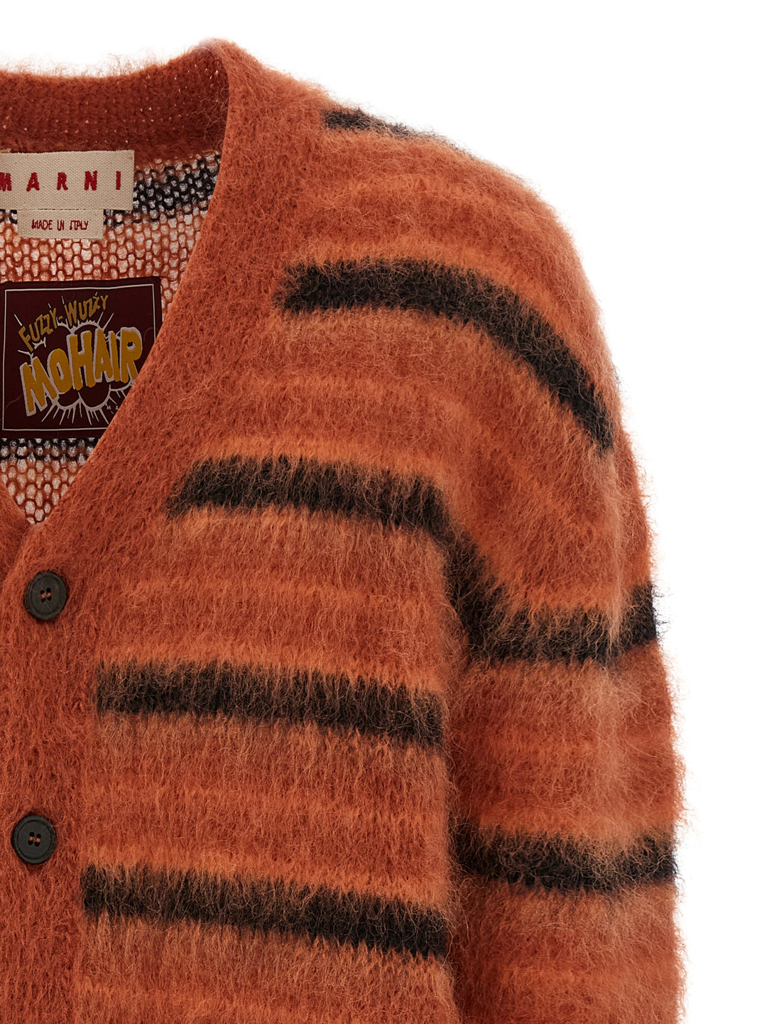 Marni Brushed Striped Cardigan Sweaters and Cardigans - Orange | b991dc2d15edf17d86447f38dcca5734ba5474a1