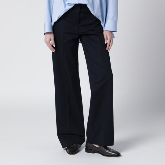 Francoise Blue Cotton Blend Trousers