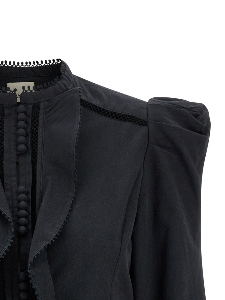 Isabel Marant Calina Shirt and Blouse - Black | e2460ff9e698b56c0e517d9e613bfd0fe5fcb3a5