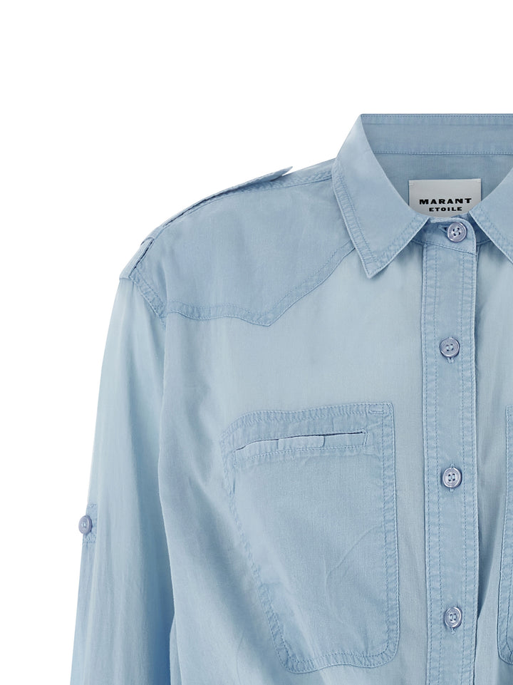 Marant Etoile Valiane Shirt and Blouse - Light Blue | 454c10761f6926ec04834e045e14d231ba2a5e42