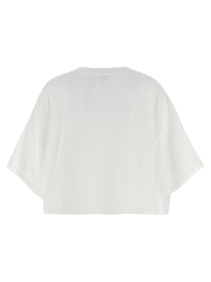 Chloé Logo Crop T-shirt - White/Black | c8e7759a95ff4f3a19237b5055cdcef31b419f6b