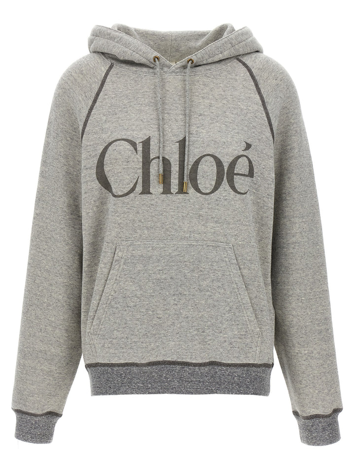 Chloé Logo Hoodie Sweatshirt - Gray | 00508bdb67f90d98b83e7163a8d26548c64c1c40
