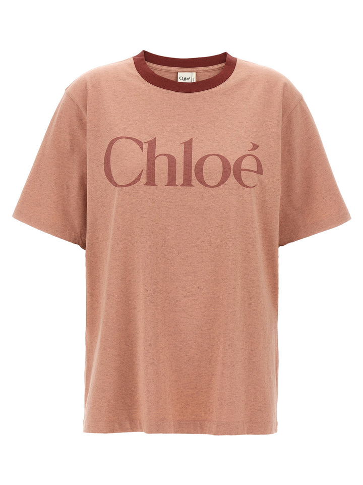 Chloé Logo Print T-shirt - Pink | 09c65f2e7122778f37d42254af0497116a9fca98