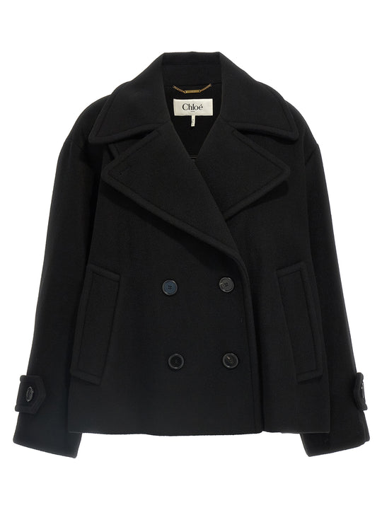 Double Breasted Wool Coat Coats And Trench Coats Black