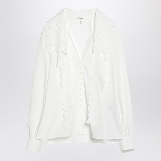 White Shirt With Embroidered Bow Tie