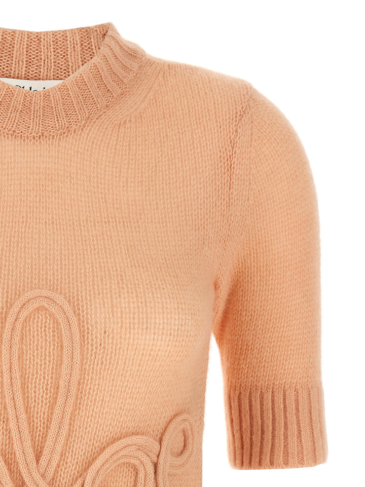 Chloé Logo Embroidery Sweater Sweaters and Cardigans - Pink | 3d35af8850b305796cd19e2876855f803f56b420