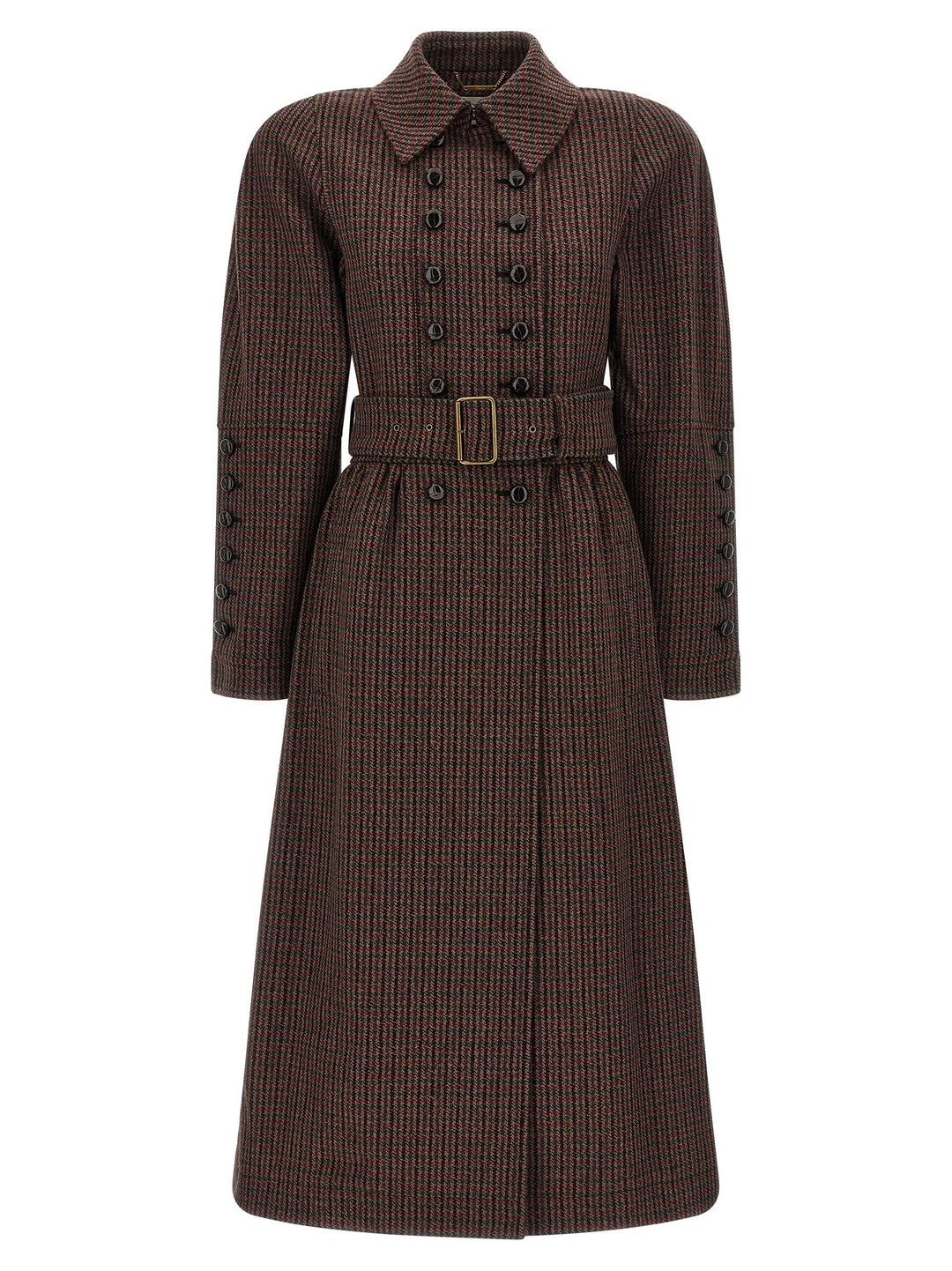 Chloé Double-Breasted Coat Coats and Trench Coats - Brown | a17affd758d24fa25e7965ce8ab6d4bb63e38027