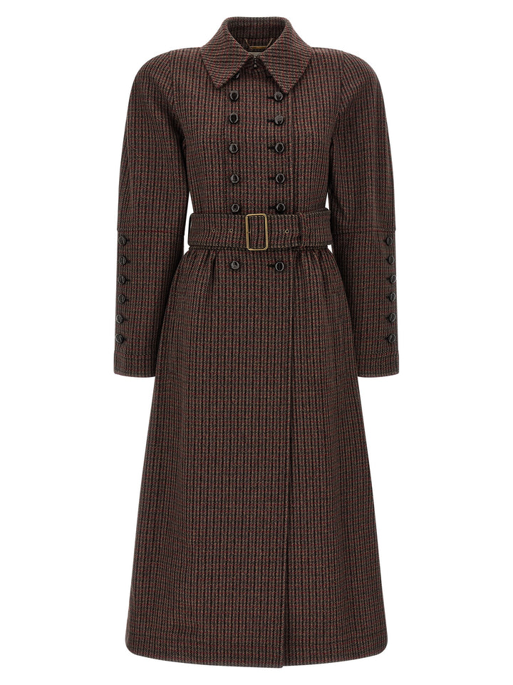 Chloé Double-Breasted Coat Coats and Trench Coats - Brown | a17affd758d24fa25e7965ce8ab6d4bb63e38027