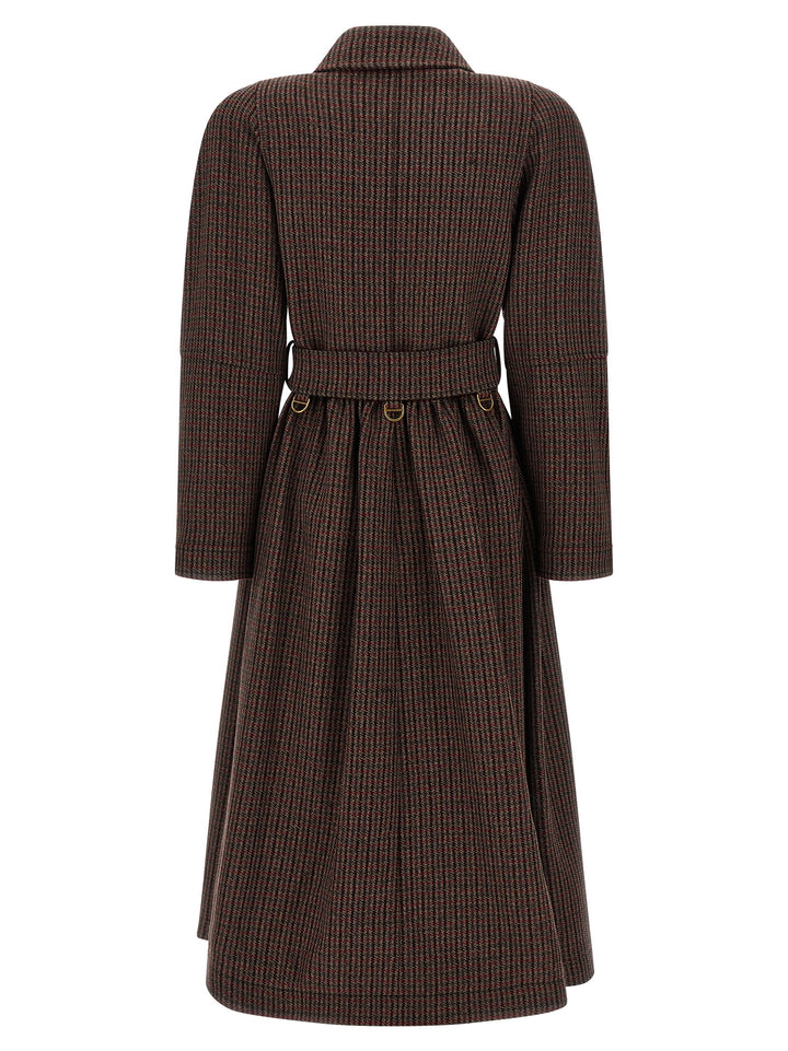 Chloé Double-Breasted Coat Coats and Trench Coats - Brown | 168aa0c3622b07fe0c5f067d3fa10be29280664f