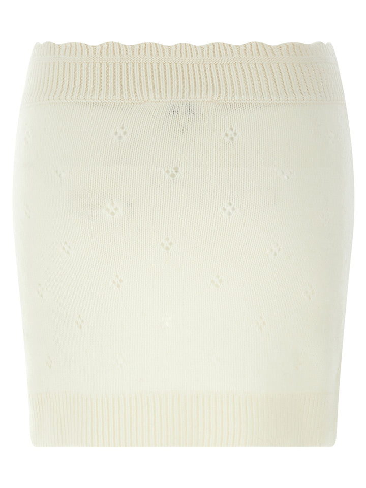 Chloé Jacquard Logo Skirt Skirts - White | 6d23aac22a1f280133ae9163793ce8811fb395a6