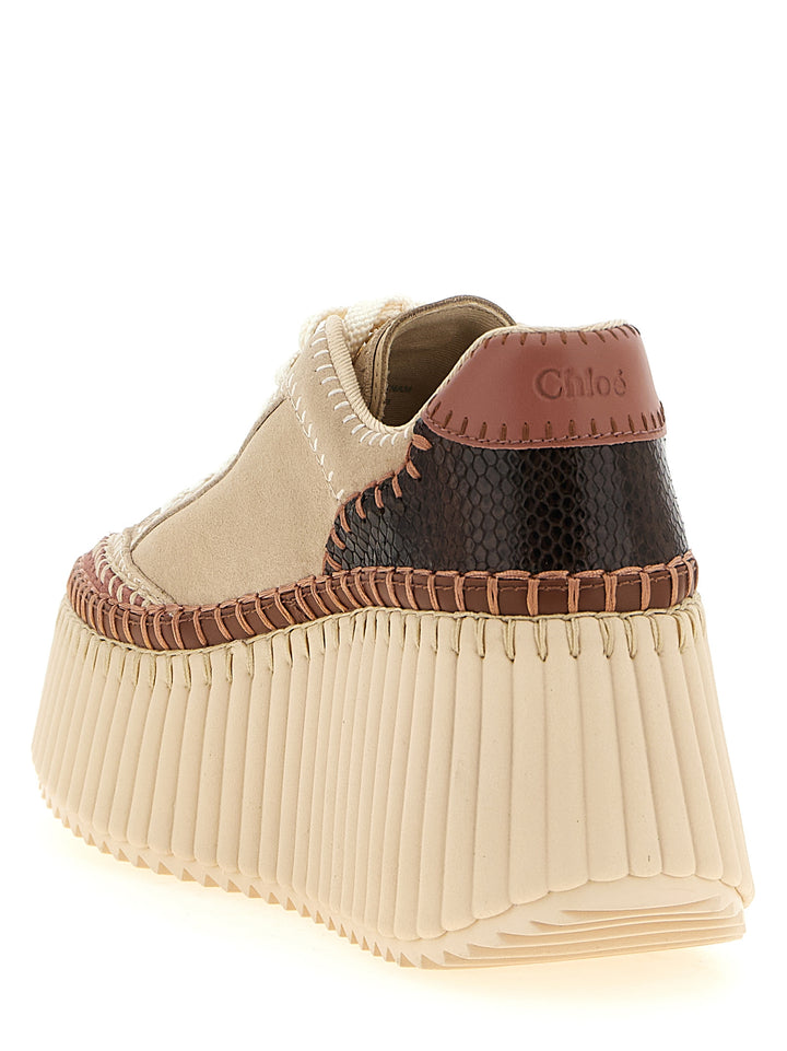 Chloé Nama Wedges - Beige | 152673bb3708d9b636c7fbe576955d4af94d91c1