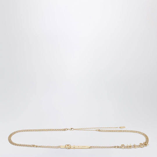 Gold-Tone Belt With Logo Lettering