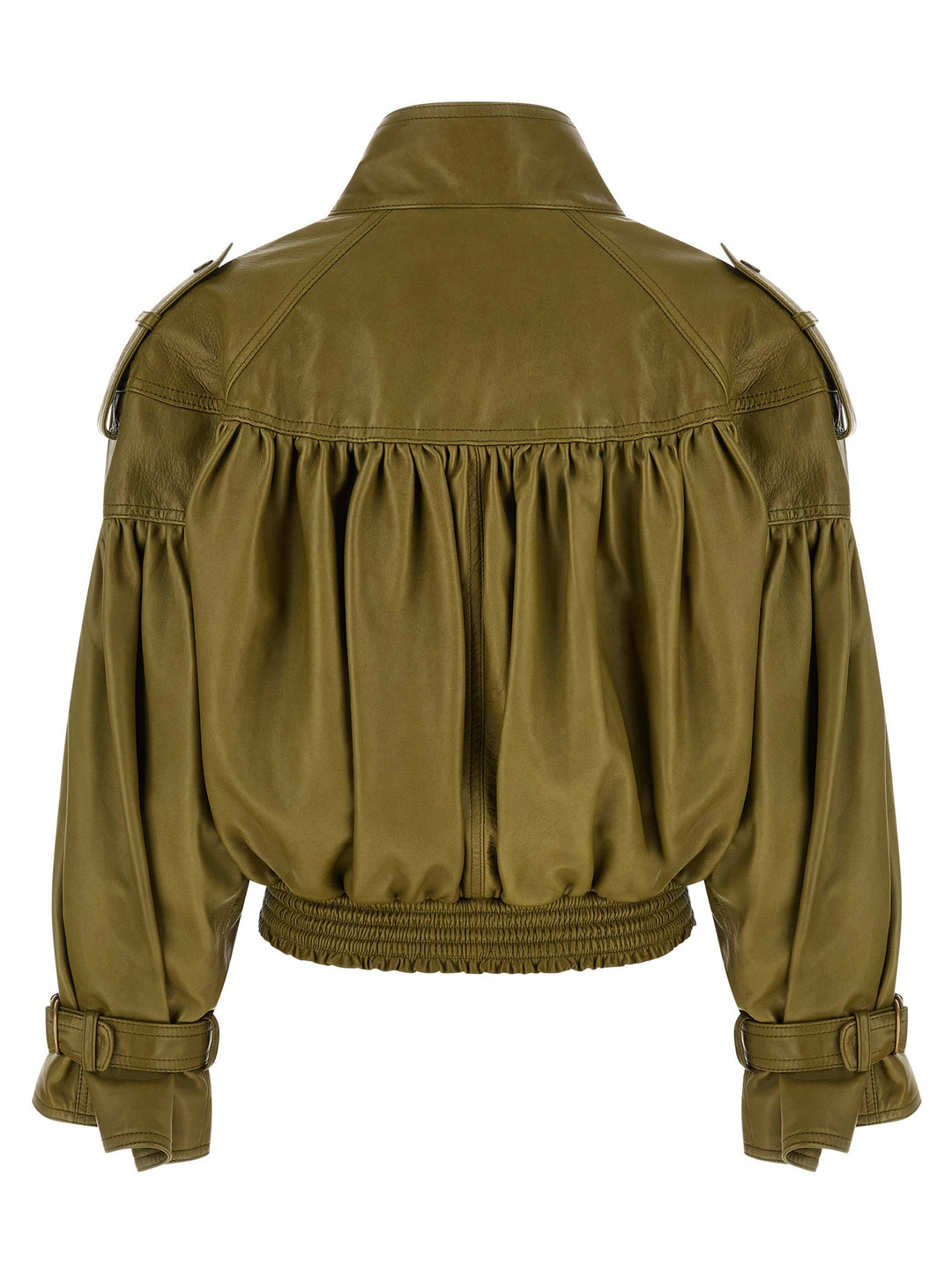 Chloé Smock Leather Jacket Puffer Jackets - Green | debc6b9d35a933eb649661a162a0edb0abe17830