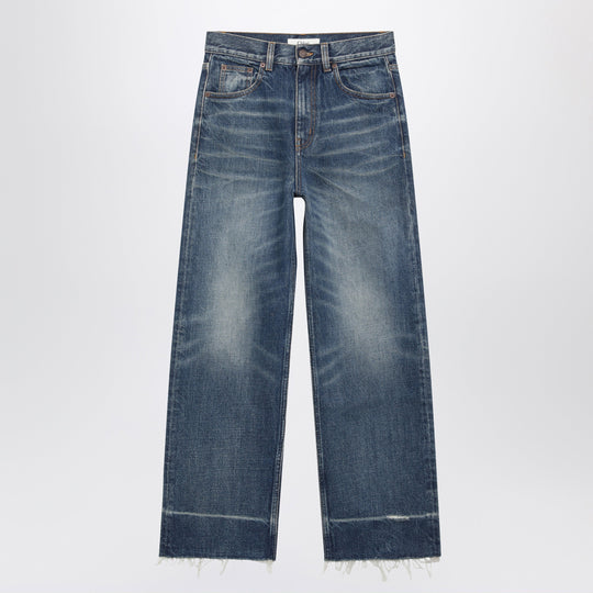 Bootcut Denim Jeans In Dark Cobalt Cotton