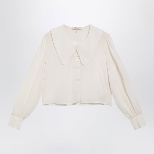Milk White Silk Blouse