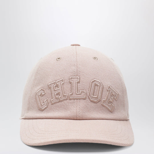 Pink Cotton Denim Baseball Cap
