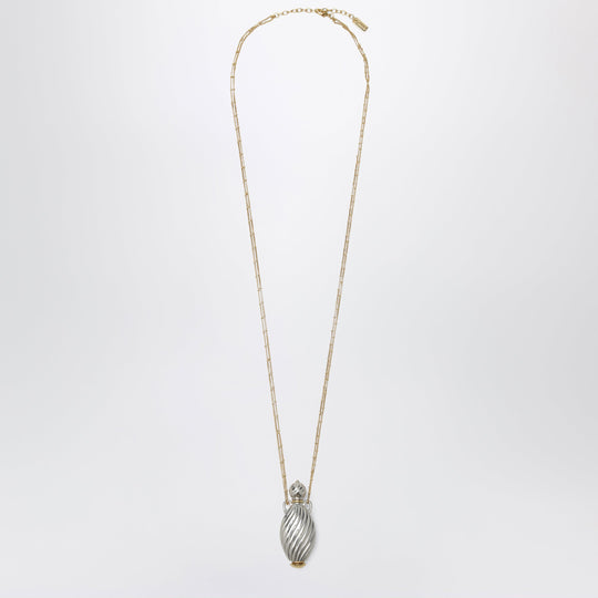 Gold- And Silver-Plated Brass Bottle Pendant Necklace
