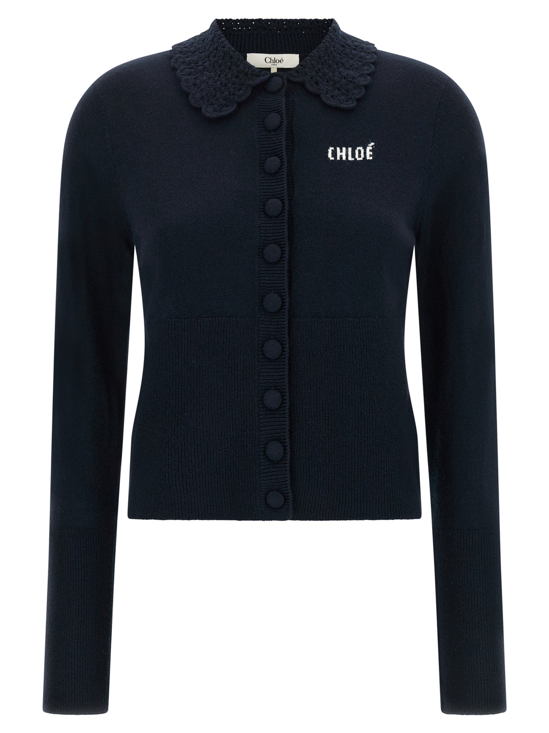 Chloé Collared Cardigan Sweaters and Cardigans - Blue | 46886f5d88c13b634972e840b6ec3d9c77387300