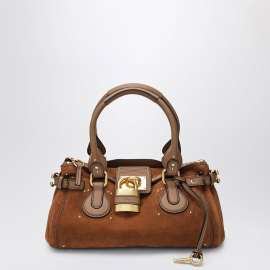 Paddington Suede Calf Leather Bag In Vintage Brown