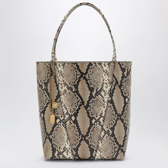 Large Chloé Spin Tote Bag In Python-Effect Leather
