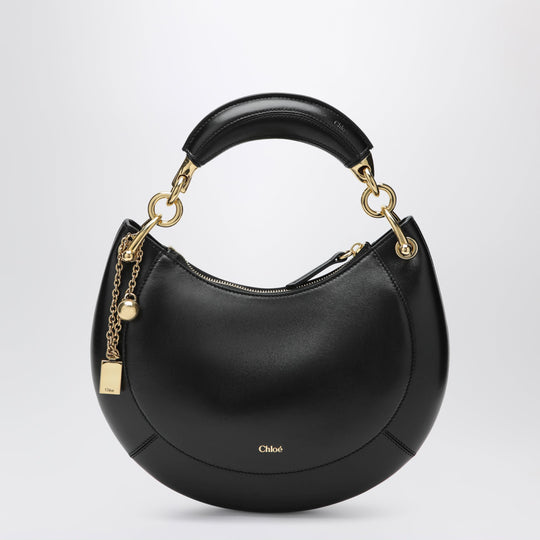 Black Leather Marcie Shoulder Bag