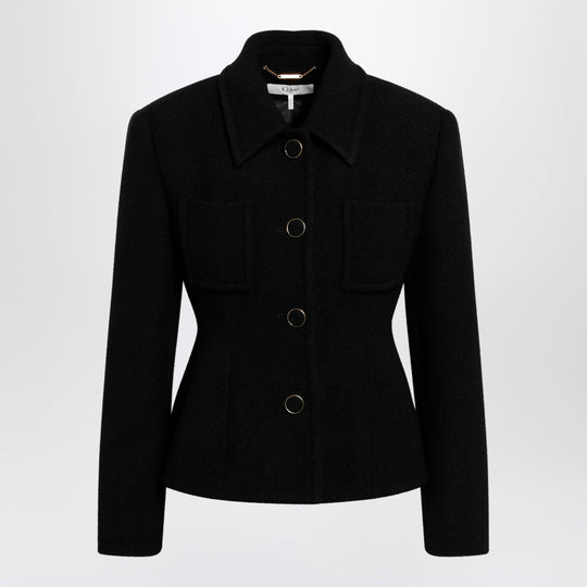 Black Wool-Blend Jacket