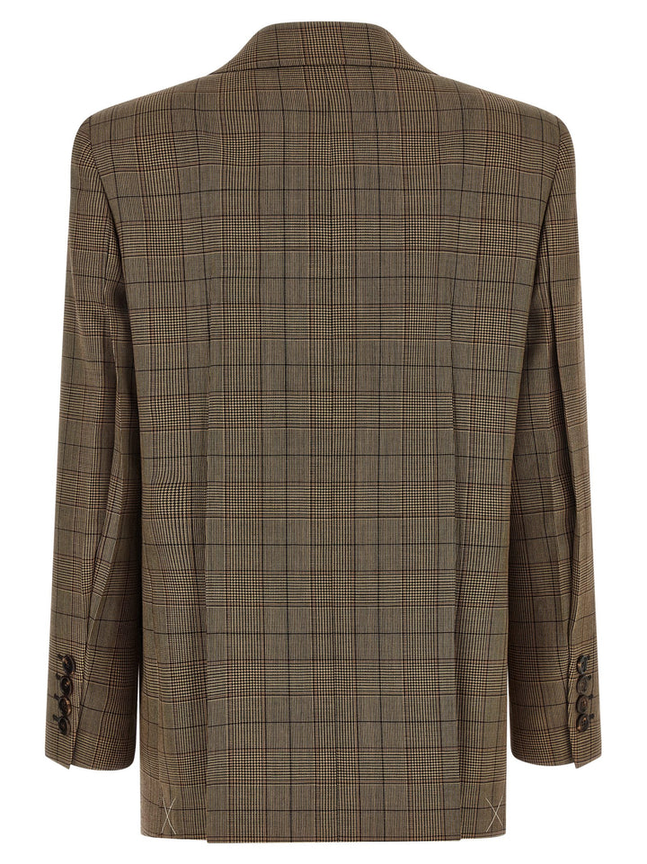 Chloé Check Double-Breasted Blazer BlazerS - Brown | 73a05d91a7e9428d2dce01cbcb593ae664d53927