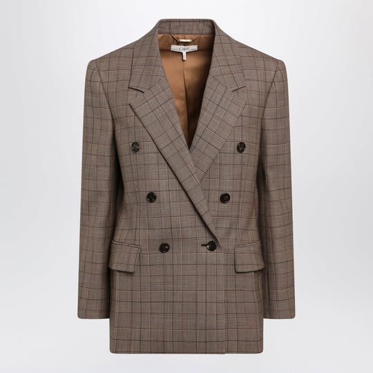 Brown Prince Of Wales Double-Breasted Jacket