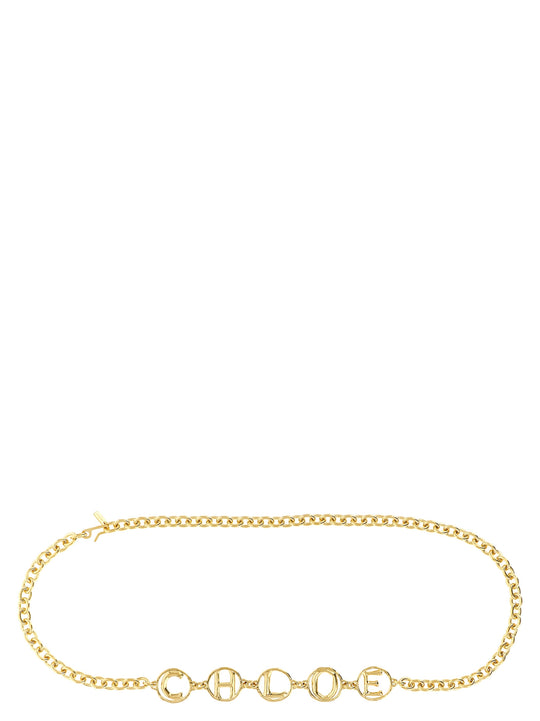 Chloé Script Belts Gold