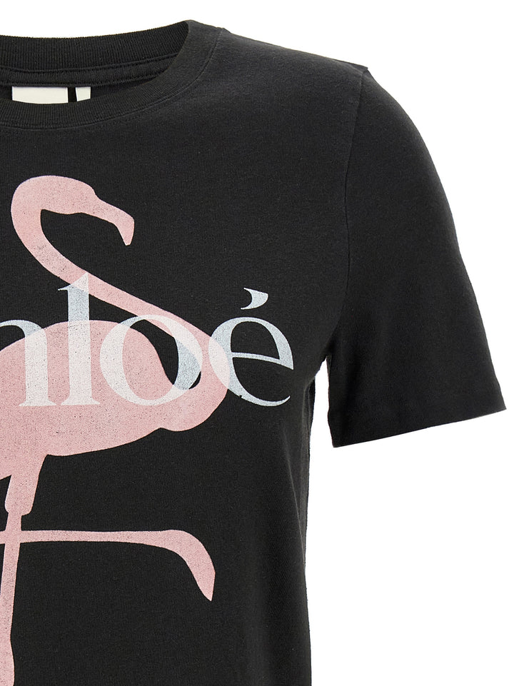Chloé Printed T-shirt - Black | 0615197a5e8f3bcaf8bd865d78eeb9dd9f30f806