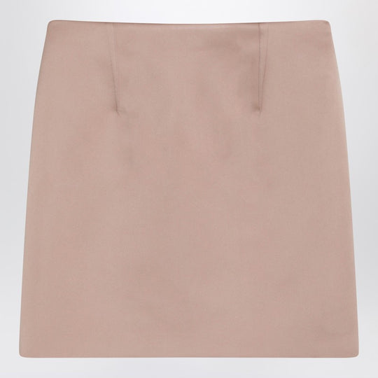 Short Pink Satin Pencil Skirt
